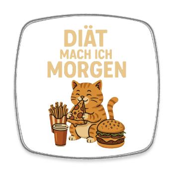 Diät mache ich morgen - Viereckiger Kühlschrankmagnet - Weiß - Vorne