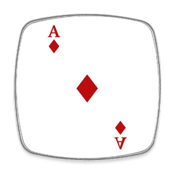 Cartes à jouer Contraste - As de Carreau - Magnet carré - blanc - Devant