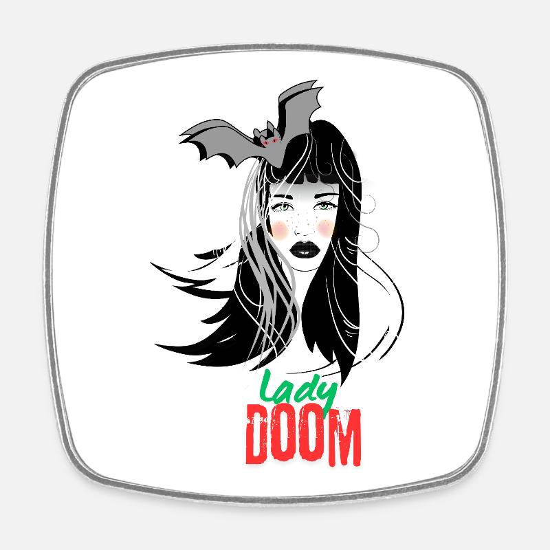 Lady Doom - Square fridge magnet - white