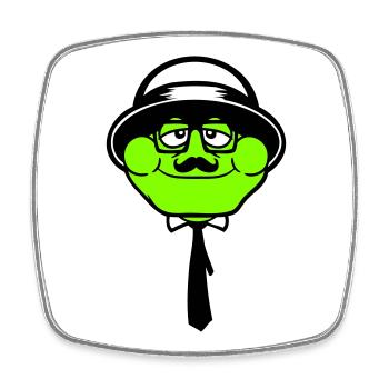 Frog Sir Mr. Rich Gangster Glasses Hat Tie - Square fridge magnet - white - Front