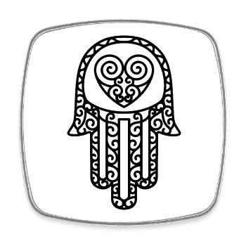Hamsa – Hand of Fatima: Schutz & Glück - Viereckiger Kühlschrankmagnet - Weiß - Vorne