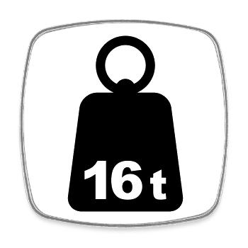 Sixteen Tons 16t - Viereckiger Kühlschrankmagnet - Weiß - Vorne