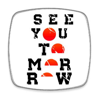 See You Tomorrow Inspiration Art Japon - Magnet carré - blanc - Devant
