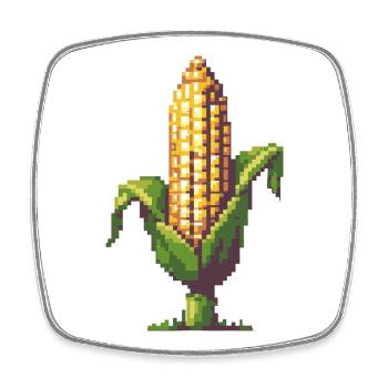 Pixelmais Pixelkunst - Viereckiger Kühlschrankmagnet - Weiß - Vorne
