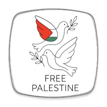 Dove of Peace - Free Palestine - Square fridge magnet - white - Front