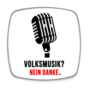 No Thanks Folk Music Microphone Statement - Square fridge magnet - white - Front