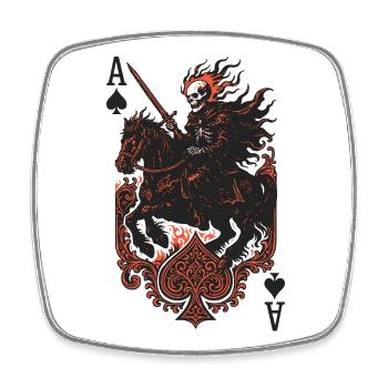 Crimson Knight on Steed - Square fridge magnet - white - Front