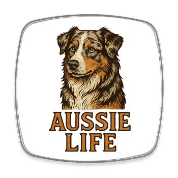 Australian Shepherd Hund - Australian Shepherd - Viereckiger Kühlschrankmagnet - Weiß - Vorne