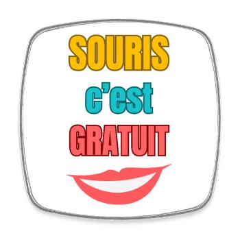 Mouse is free — colorful typography - Square fridge magnet - white - Front