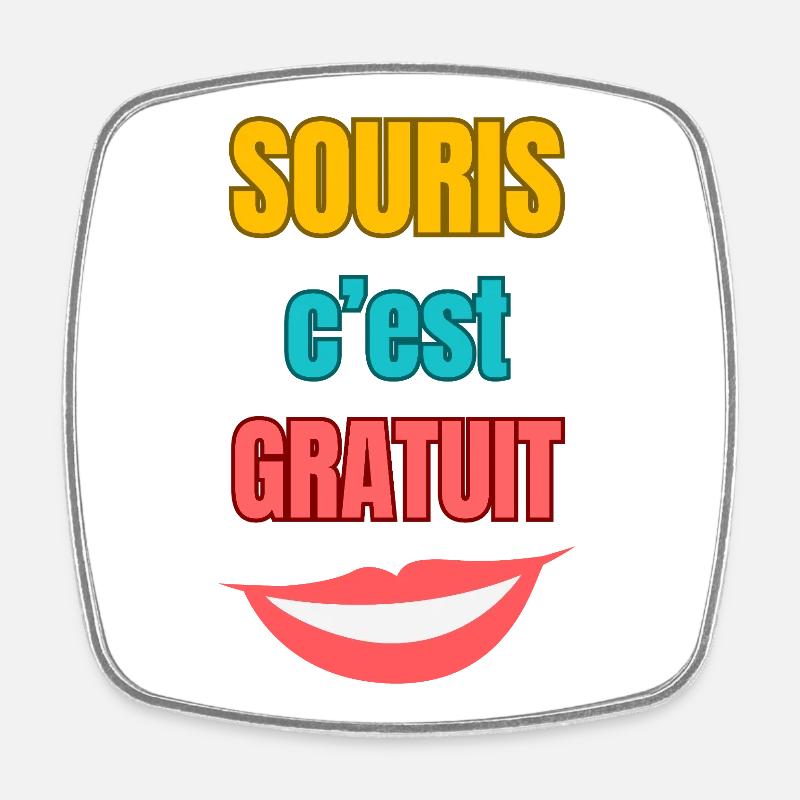 Maus ist frei – bunte Typografie - Viereckiger Kühlschrankmagnet - Weiß