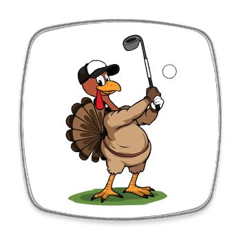 Thanksgiving Humour Turquie Golf - Magnet carré - blanc - Devant