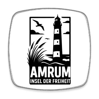 Amrum Leuchtturm Urlaub Erholung - Viereckiger Kühlschrankmagnet - Weiß - Vorne