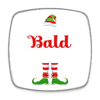 Elfe Elf Weihnachtsgeschenk Glatze - Viereckiger Kühlschrankmagnet - Weiß - Vorne