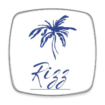 Rizz Palm Tropenprint - Viereckiger Kühlschrankmagnet - Weiß - Vorne
