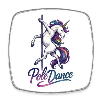 Pole Dance Einhorn Poledancerin Stange Geschenk - Viereckiger Kühlschrankmagnet - Weiß - Vorne