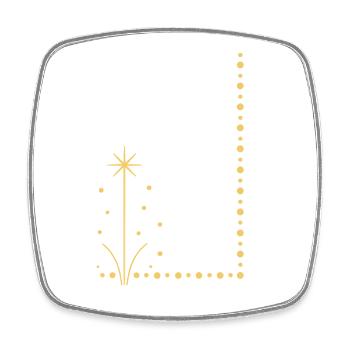 Golden star plant on the edge - Square fridge magnet - white - Front
