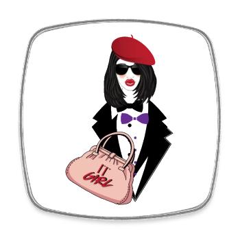 IT Girl - Square fridge magnet - white - Front