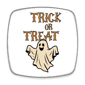 Trick oder Treat Geister Halloween Retro - Viereckiger Kühlschrankmagnet - Weiß - Vorne