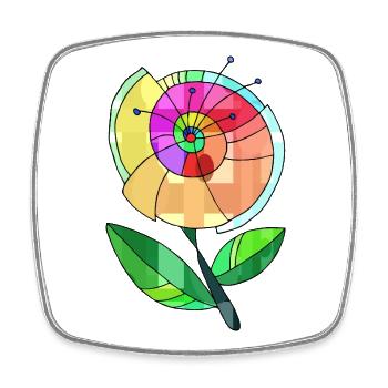 Fleur - Magnet carré - blanc - Devant