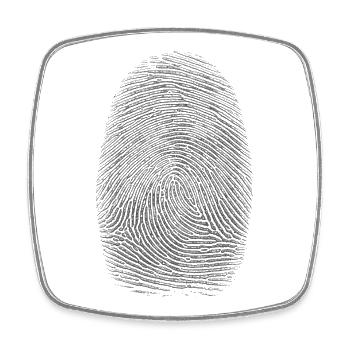 Motif de silhouette d’empreinte digitale - Magnet carré - blanc - Devant