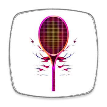 Tennis Racket Steamwave - Square fridge magnet - white - Front