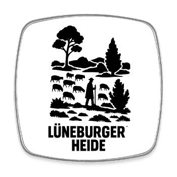 Lüneburger Heide Schäfer Heidschnucken Idylle - Viereckiger Kühlschrankmagnet - Weiß - Vorne