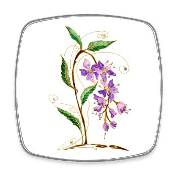 Fleur - Magnet carré - blanc - Devant