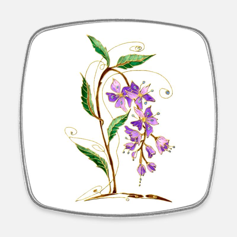 Blumen - Viereckiger Kühlschrankmagnet - Weiß