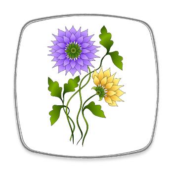 Fleur - Magnet carré - blanc - Devant