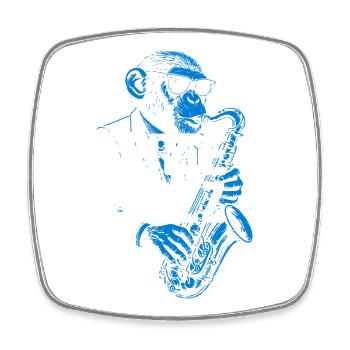 Blue Sax Free Jazz - Viereckiger Kühlschrankmagnet - Weiß - Vorne