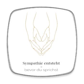 La sympathie naît – avant même de parler - Magnet carré - blanc - Devant
