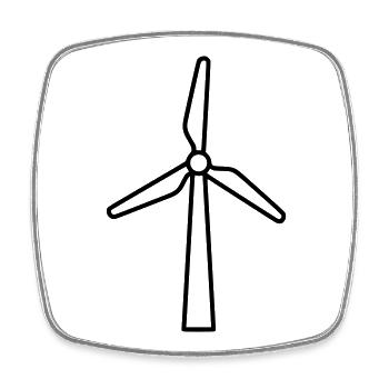 Éolienne | Vecteur de déclaration sur l’énergie renouvelable - Magnet carré - blanc - Devant