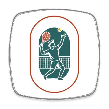 Padel Mehr Spin Mehr Grinsen Lustiger Spieler - Viereckiger Kühlschrankmagnet - Weiß - Vorne