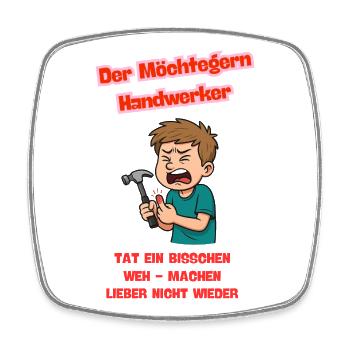 Der Möchtegern Handwerker Illustration  - Viereckiger Kühlschrankmagnet - Weiß - Vorne