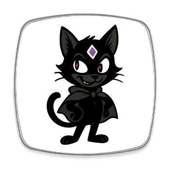 Bad Kitty Vibes - Viereckiger Kühlschrankmagnet - Weiß - Vorne