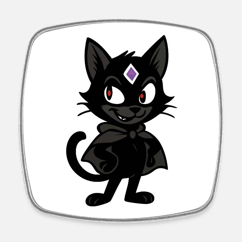Bad Kitty Vibes - Viereckiger Kühlschrankmagnet - Weiß