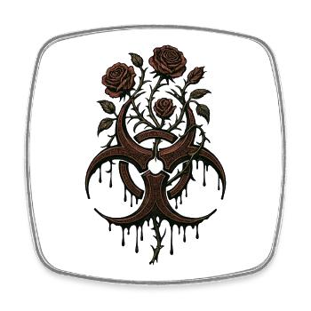 Underground biohazard and blood roses - Square fridge magnet - white - Front