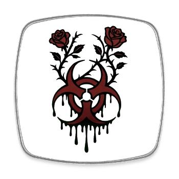 Underground biohazard - Blood Roses - Square fridge magnet - white - Front