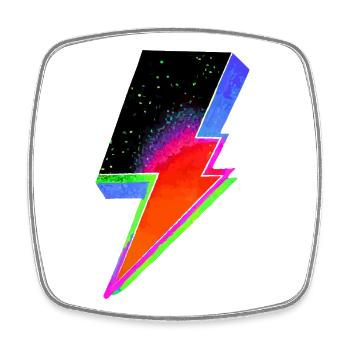 Electric Neon Thunder - Square fridge magnet - white - Front