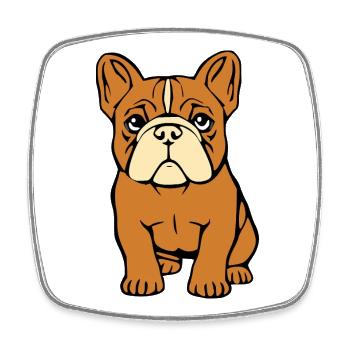 Cadeau personnalisé Bulldogs Dogs T-shirt - Magnet carré - blanc - Devant
