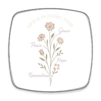 Funeral, Florist, Commemorative Arrangement, Sympathy - Square fridge magnet - white - Front
