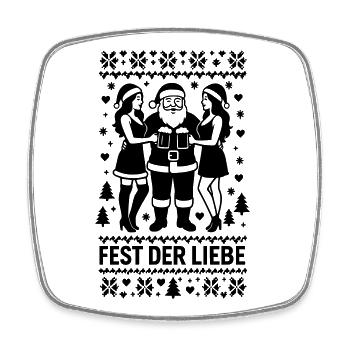 Fest der Liebe Santa Weihnachtsmann Nikolaus Frau - Viereckiger Kühlschrankmagnet - Weiß - Vorne