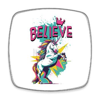 Licorne Foi Vintage Rétro Coloré Moderne Tendance - Magnet carré - blanc - Devant