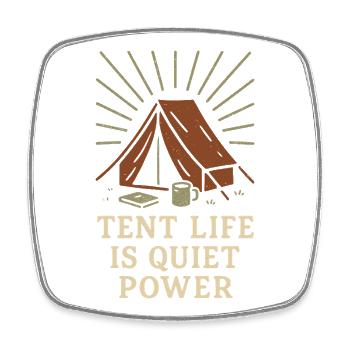 Solo Camping Introverted Camper Quiet - Square fridge magnet - white - Front