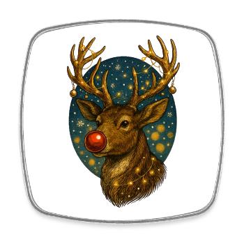 Christmas Reindeer - Square fridge magnet - white - Front
