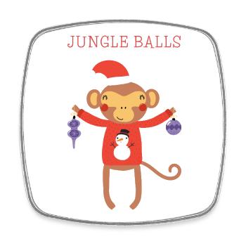 Jungle balls - Square fridge magnet - white - Front