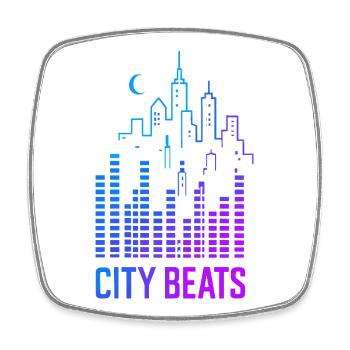 City Beats – Urban Sound - Magnet carré - blanc - Devant