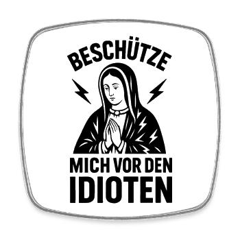 Funshirt Protect me from the idiots - Square fridge magnet - white - Front