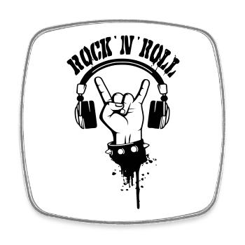 Rock Hand Silhouette - Viereckiger Kühlschrankmagnet - Weiß - Vorne
