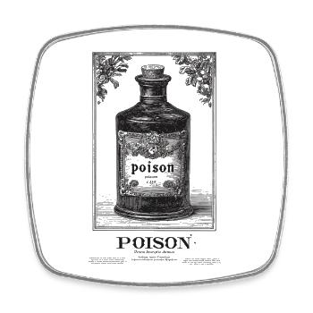 Étiquette de bouteille de poison vintage - Magnet carré - blanc - Devant